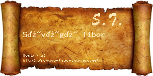 Sóvágó Tibor névjegykártya